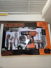 black n decker20 V Litium 68 Piece Project Kit And Drill/ Driver