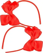[MUSISALY] 2pcs Bow Headband Headbands for Young Headbands for Headbands with Bows Hair Bows for 8-12 Fashion Headbands Headband with Bow for Bow Headpiece Red Fabric