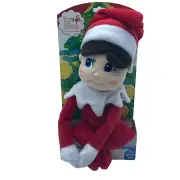 Elf On The Shelf Boy Plushee Pals Christmas Stuffed Toy Blue Eyes Brown Hair