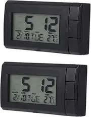 ASAKKURA 2pcs Electronic Car Clock Temperature Display High Precision Led Timer for Auto Interior Material Easy Installation for Vehicle Living Room Bedroom