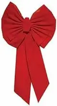 Rocky Mountain Goods Red Christmas Bow Extra Large 35" by 18" - 11 Looped Waterproof Velvet Large Outside Bow - Bow for car, Door, House - Jumbo Red Bow with Attachment for Hanging