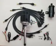 49-53 FORD FLATHEAD 255 239 Small Cap HEI Distributor + PLUG WIRES + black COIL (for: Ford)