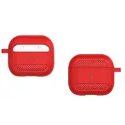 For AirPods 3rd Gen Case, Carbon Fibre Texture Protective Cover, Red