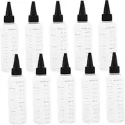 Vaguelly 10Pcs Transparent Squeeze Bottles with Scale Refillable Plastic Dispensing Containers for Travel DIY Craft Aromatherapy and Home Cleaning