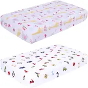 Ultra Soft Breathable Hypoallergenic Comfy Printed Baby Crib Fitted Sheets