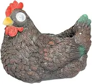 1pc Hen Flower Pot Animal Planter Luminous Garden Chick Garden Solar Statue Garden Pots Flower Container Figurine Vase Floral Decor Resin Hen Design Flowerpot Bracket Chicken