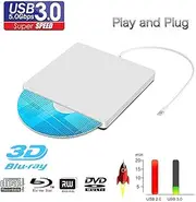 External DVD Drive, VikTck USB 3.0 CD DVD Burner Drive Writer Player Fire Prevention Aluminum and PC Ultra Slim Portable for Windows, Laptop, Mac, MacBook Air/Pro, Apple, Desktop, PC (Silver)