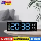 Large Digital Temperature Date Week Display Wall Clock (Whiteshell Blue Light)
