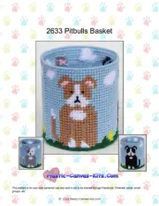Pitbulls Basket-Plastic Canvas Pattern or Kit