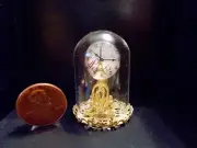 New Elegant Gold Glass Dome Mantle Clock Dollhouse Miniatures Dome Clock Reg.$49
