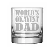 11oz Rocks Whiskey Highball Glass World's Okayest Dad Funny