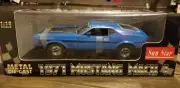 1971 Ford Mustang Mach 1 Blue 1/18 Scale Diecast Sun Star NEW