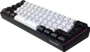 Rhafayre Gaming 60% Black and White Wired Qwerty RGB Backlit Keyboard, Ultra Compact 61 Key Mini Gaming Keyboard for Gamers, PC/Mac, Typists, Travel