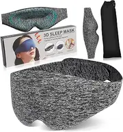 SOPOTUTU Sleep Eye Mask for Men Ergonomic Light Blocking Eye Covers Comfortable Sleep Mask with Strap for Napping Travel and Office Use Includes Storage Bag Cool