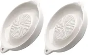 PartyKindom 2 Pcs Food Supplement Grinder Ginger Mincer Plate Pumpkin Stoneware Grinding Grinders Mashers All Vegetable Grinder Potato Crushers Crushers Garlic Mincers Ceramics White