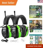 Upgraded 5.3 Bluetooth Hearing Protection Headphones - 2 Pack with AM/FM Radio