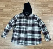 Carhartt Men's Flannel Hoodie 3XL Snap Rugged Flex Relaxed Fleece Lined - 3XL
