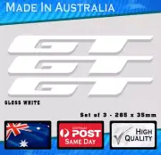 GT bikes Style Frame Decals - Set of 3 GLOSS WHITE BMX 285mm stickers sticker