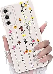 [CASBST] for Samsung Galaxy A13 5G/A04S Phone Case, Fashion Flower Pattern Design Girls Women Liquid Silicone Cover, Slim Shockproof and Scratch-Resistant Soft Case for Samsung A13 - White