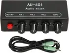 Mini Audio Mixer, 4 in 1 Out Stereo Mixer Portable Stereo 4 Channel Audio Mix...