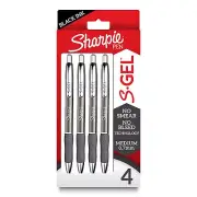 "Sharpie S-Gel Gel Pens Sleek Metal Barrel Gunmetal Medium Point 0.7mm Black ...