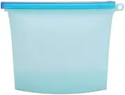 EZONEDEAL Reusable Food Storage Bags, Kitchen Storage Fridge Refrigerator Organisers Bags Zip Container Silicone Food Bags Microwave Dishwasher Freezer Oven Safe Food Preservation (1000ml, 5Pcs Blue)