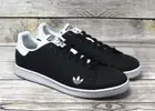 Adidas Originals Stan Smith MINI TREFOIL Black White FV6872 Men 9 Shoes Sneaker