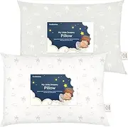 KeaBabies 2-Pack Toddler Pillow 33x45 - Soft Organic Cotton Kids Travel Bed Pillows for Sleeping, School, Nap, Machine Washable, Toddlers 2 to 5, Pillowcase Sold Separately (Wild Horns)