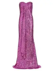 Badgley Mischka Sequin Floor-Length Strapless Gown Size 14 MSRP: $990.00