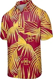 FOCO Iowa State Cyclones NCAA Mens Hawaiian Button Up Shirt - S