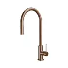 Belling Design Collection Slim Gooseneck Pull-Out Mixer Tap Rose Gold Finish