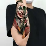 動漫小丑瘋人臨時紋身卡通小丑恐怖瘋狂人紋身手臂手部人體藝術防水假紋身貼紙女男