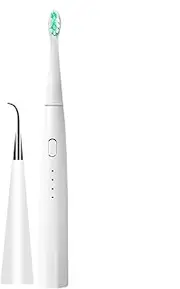 Ultrasonic Toothbrush Electric, Rechargeable Smart Waterproof Vibration, 3 Optional Modes, 2 Minutes Timer, 4 Hours Charge for 40 Days, 2 Brush Heads, Pink and White White