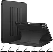 CaseBot Magnetic Case for iPad Pro 12.9-inch 6th Generation 2022, Multiple Angle Shockproof Rugged Stand Case, Soft TPU Back Cover w/Pencil Holder, Also Fit iPad Pro 12.9" 5th/4th/3rd Gen, Black