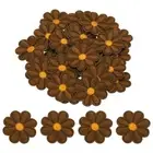 Flower Iron-on Patches for Clothing Repair Backpack 3.54x3.54" 30 Pcs(Brown)
