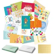 24Pcs Unique Birthday Cards Happy Birthday Card Bulk with Envelopes and Stickers