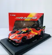 1/18 Bburago Ferrari 499P #50 Le Mans 2023 Diecast With Opening