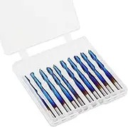 SING F LTD 10pcs 1/8 Inch Ball Nose End Mill CNC Router Bits 3.175mm Shank Spiral Upcut Design Tungsten Carbide Nano Blue Coating with Box
