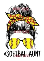 Sublimation Print Softball Aunt Ready To Press Heat Transfer