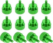 uxcell 12 Pcs M3x7mm Knurled Thumb Screw Computer Case Threaded Hand Tighten Screws Aluminum Alloy for PC Case, Green
