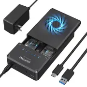 NVMe M.2 Duplicator Dual-Bay Offline Clone Tool-Free, 10Gbps NVMe Docking Sta...