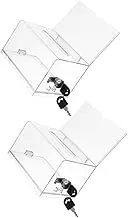 jojofuny 2Pcs Clear Acrylic Card Box for Business Trading Multi Function Storage for Events Easy to Clean Disassemble Sturdy Design with Lock for Secure Use