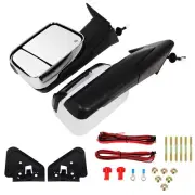 Chrome Tow Mirrors For 1998-2002 Dodge Ram 1500 3500 Power Heated New LED Signal