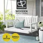 Gardeon Porch Swing Chair With Chain Outdoor Furniture Wooden Bench 2 Seat White