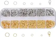 800x Jump Rings Split Lobster Clasps Hooks for DIY Jewelry Making Necklace