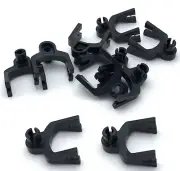 LEGO 10 NEW BLACK PIECES WITH PIN AND CLIPS SLOT PIECES PARTS