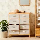 8 Drawer Bamboo Chest Bedroom Storage Organisers Removable Drawers