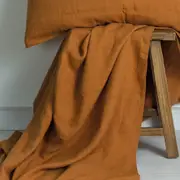 M Home French Linen Flat Sheet Cinnamon