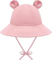 [Sarfel] Baby Sun Hat Toddler Hats for Boys Girls Infant Sun Hat Baby Girl Hats with Bear Ears Wide Brim UPF 50+ Beach Hat