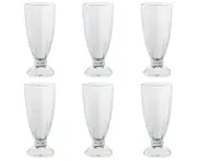 6Pcs Milkshake Glasses Clear Soda Sundae Dessert Glasses Footed Ice Cream Cups